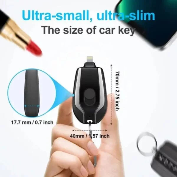 Mini Keychain Charger | 1500mAh | Fast Charging